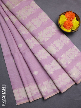 Lavender Jamdani Cotton Saree