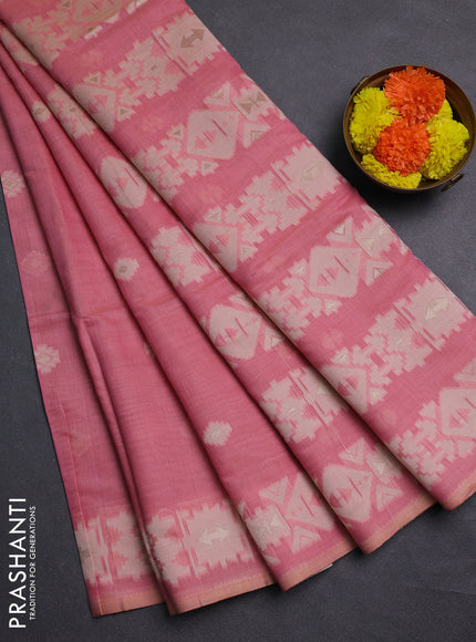 Pink Jamdani Cotton Saree
