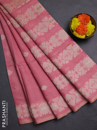 Pink Jamdani Cotton Saree