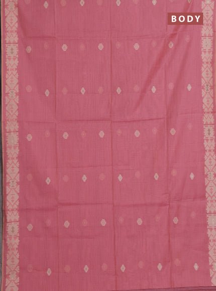 Pink Jamdani Cotton Saree