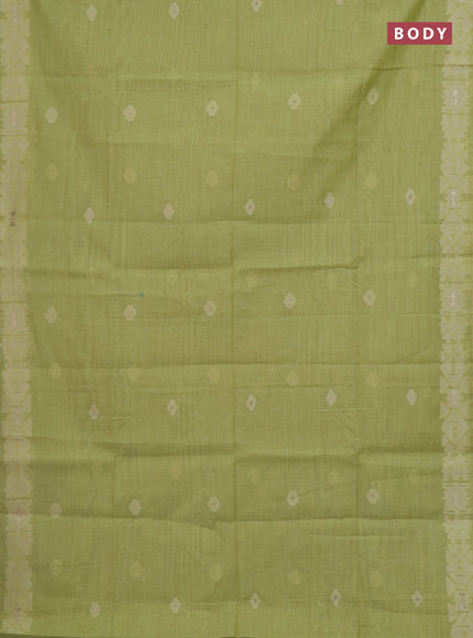 Pista Green Jamdani Cotton Saree