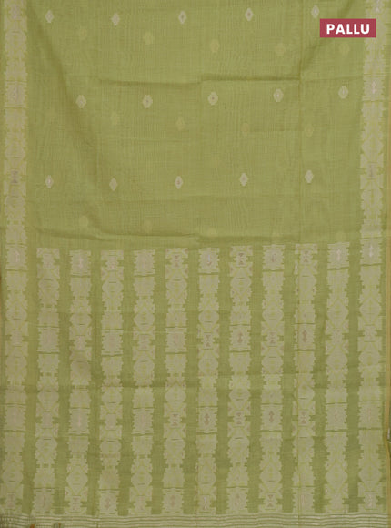 Pista Green Jamdani Cotton Saree