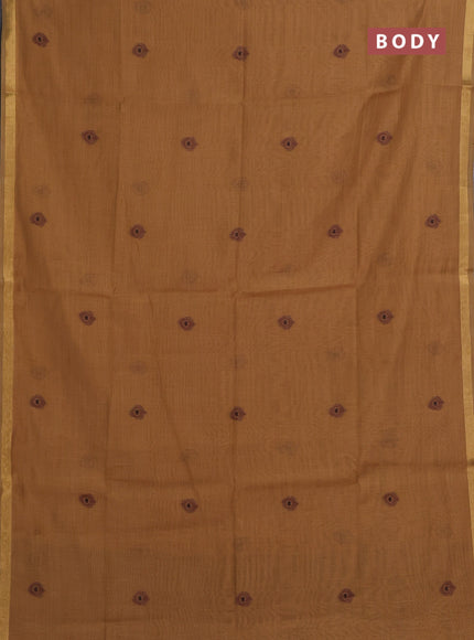 Sandal & Maroon Jamdani Cotton Saree