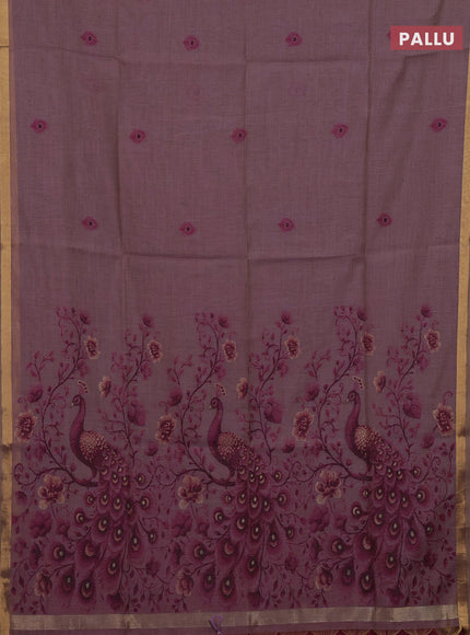 Pastel Purple & Magenta Pink Jamdani Cotton Saree