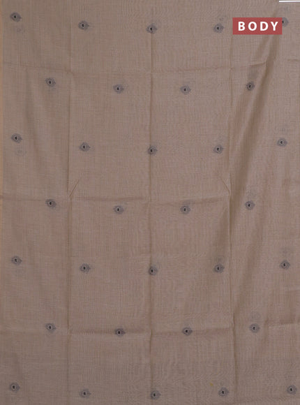 Beige & Grey Jamdani Cotton Saree