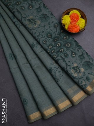Pastel Green Jamdani Cotton Saree