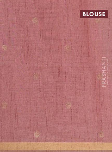 Peach Jamdani Cotton Saree