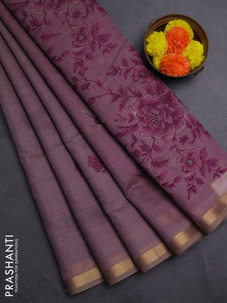Mauve Pink & Magenta Pink Jamdani Cotton Saree