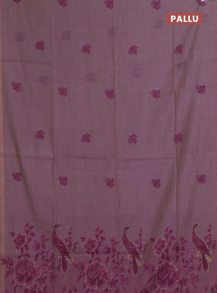 Mauve Pink & Magenta Pink Jamdani Cotton Saree