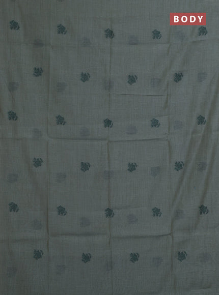 Pastel Green & Bottle Green Jamdani Cotton Saree