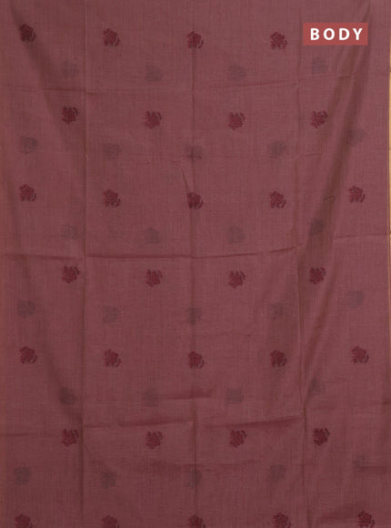 Mauve Pink & Maroon Jamdani Cotton Saree