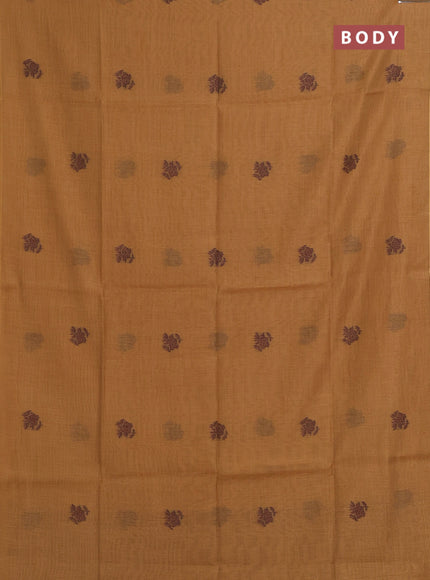Sandal & Maroon Jamdani Cotton Saree