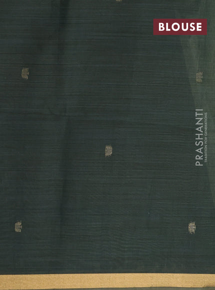 Pastel Green & Bottle Green Jamdani Cotton Saree