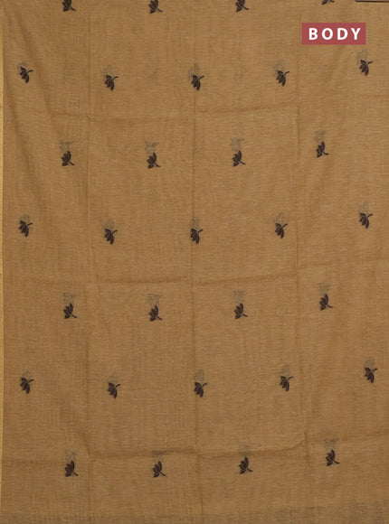 Sandal & Brown Jamdani Cotton Saree