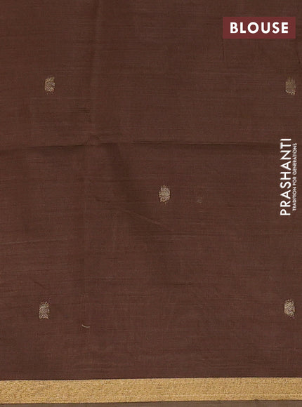 Sandal & Brown Jamdani Cotton Saree