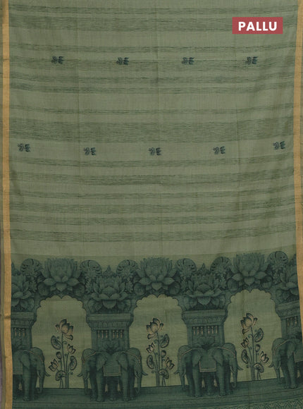 Pista Green Jamdani Cotton Saree
