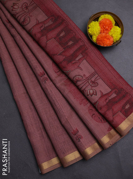 Pastel Peach Jamdani Cotton Saree