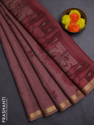 Pastel Peach Jamdani Cotton Saree