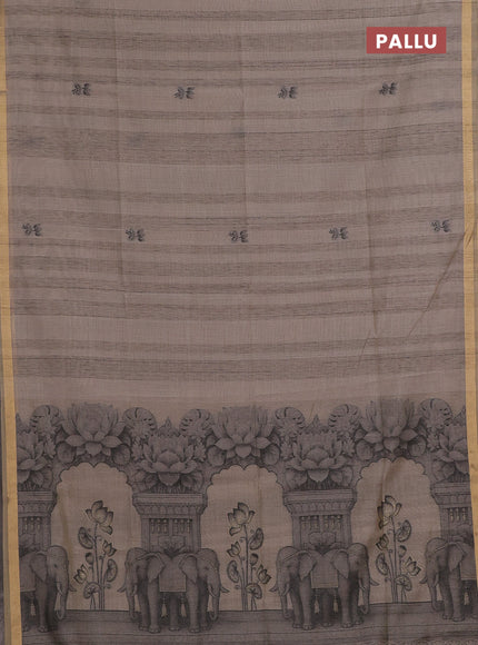 Chiku Jamdani Cotton Saree