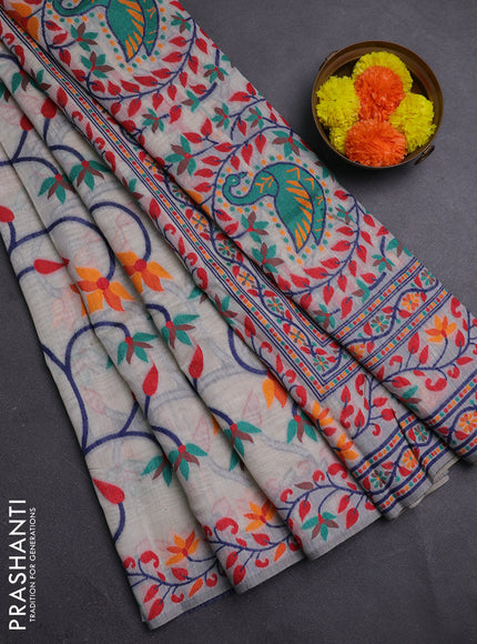 Off White Jamdani Cotton Saree