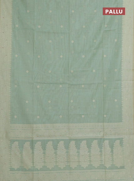 Pista Green Jamdani Cotton Saree