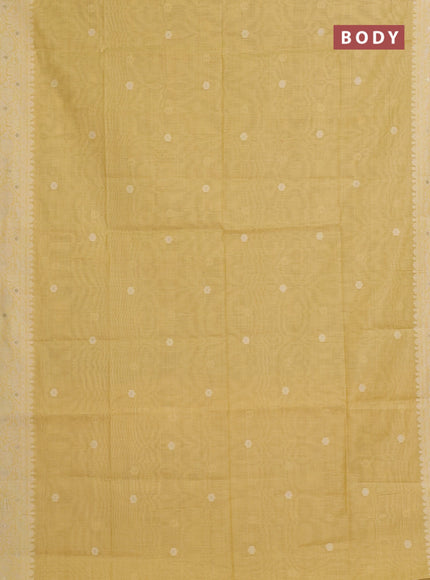Mustard Yellow Jamdani Cotton Saree