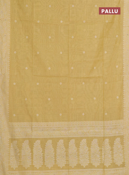 Mustard Yellow Jamdani Cotton Saree