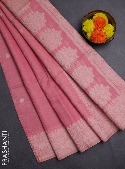 Pink Jamdani Cotton Saree