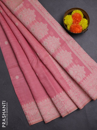 Pink Jamdani Cotton Saree