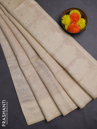 Beige Jamdani Cotton Saree
