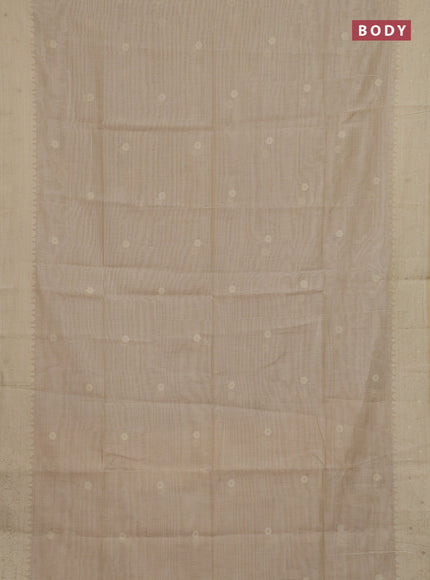 Beige Jamdani Cotton Saree