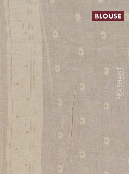 Beige Jamdani Cotton Saree