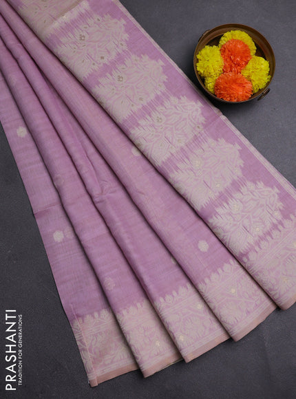 Lavender Jamdani Cotton Saree