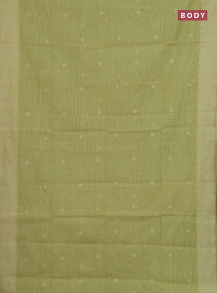 Pista Green Jamdani Cotton Saree