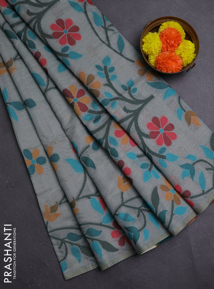 Grey Jamdani Cotton Saree