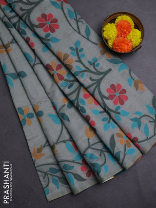 Grey Jamdani Cotton Saree