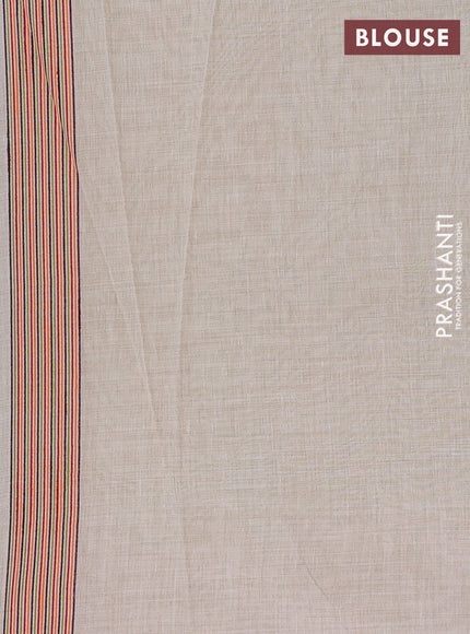 Off White & Green Jamdani Cotton Saree