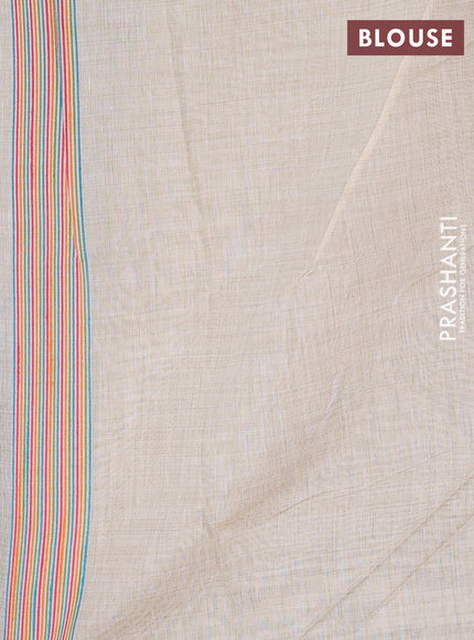Off White & Cs Blue Jamdani Cotton Saree