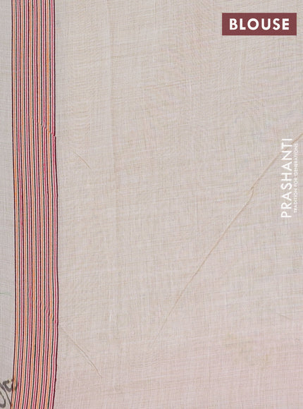 Off White & Maroon Jamdani Cotton Saree