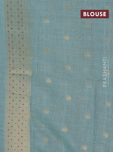 Teal Green Jamdani Cotton Saree