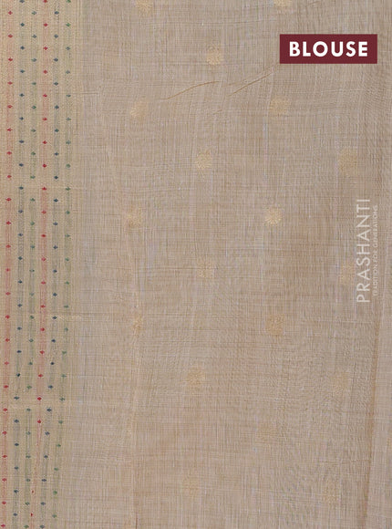 Beige Jamdani Cotton Saree