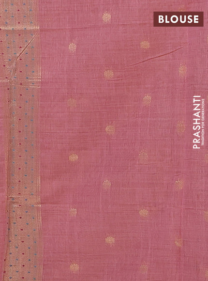 Peach Pink Jamdani Cotton Saree