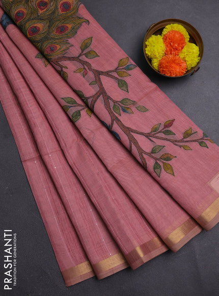 Pink Jamdani Cotton Saree