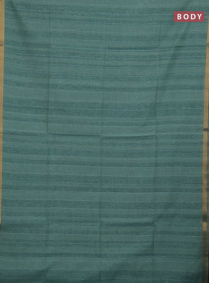 Teal Green Jamdani Cotton Saree