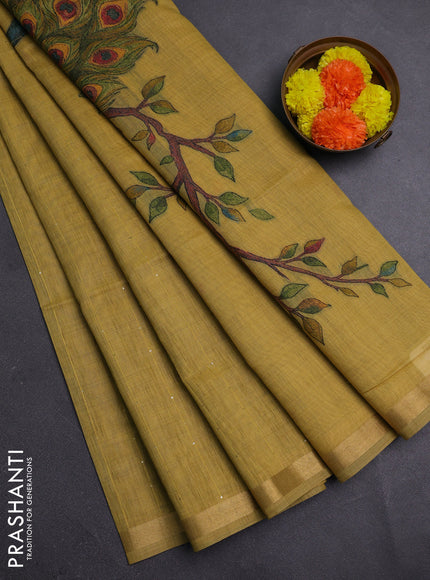 Yellow Jamdani Cotton Saree
