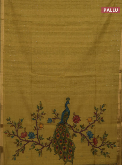 Yellow Jamdani Cotton Saree