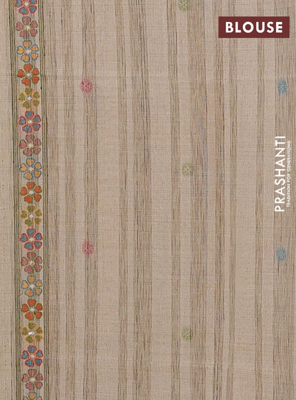 Beige Jamdani Cotton Saree