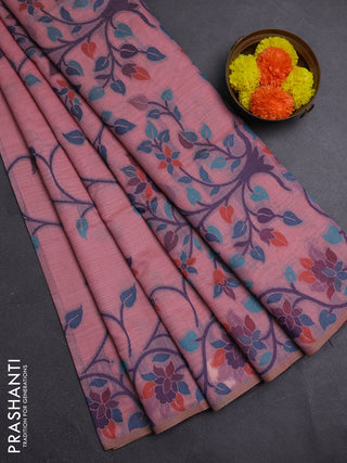 Pink Jamdani Cotton Saree