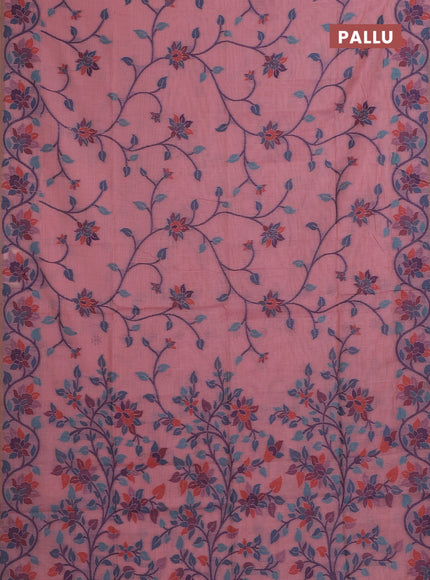 Pink Jamdani Cotton Saree