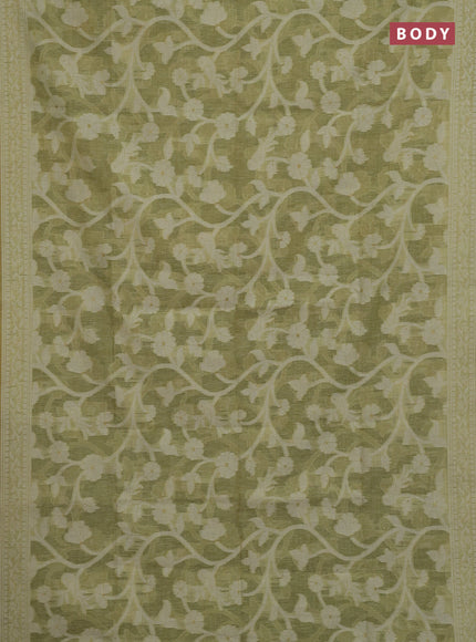 Pista Green Jamdani Cotton Saree